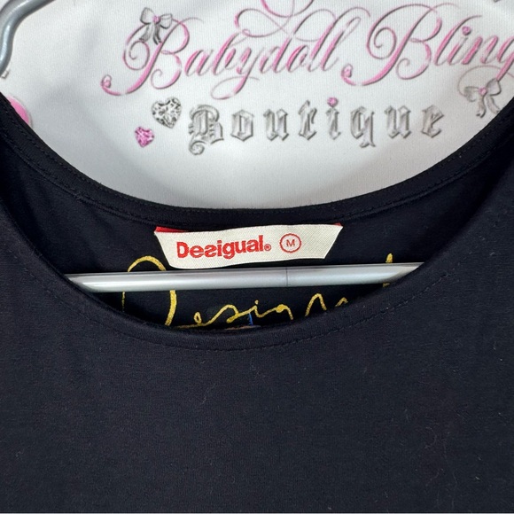 Desigual dress flowers bee π embroidered Black Floral Midi Dress - Picture 6 of 8